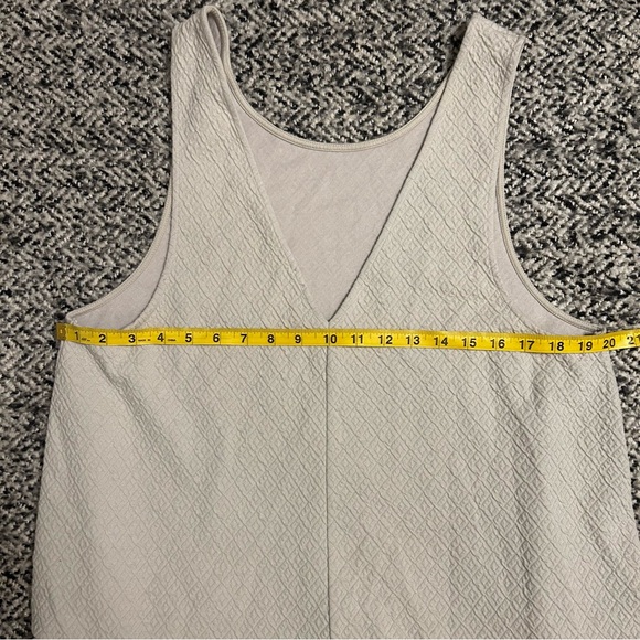 Free People Gray Sleeveless V-Neck Drop Waist Mini Oversized Dress Textured - Picture 9 of 12